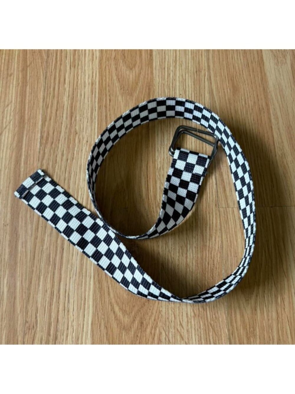 black &amp; white checkered belt